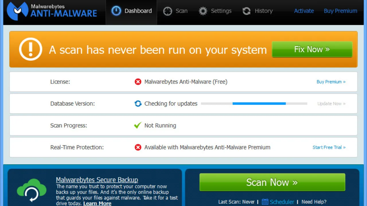 Malwarebytes Anti-Malware Free
